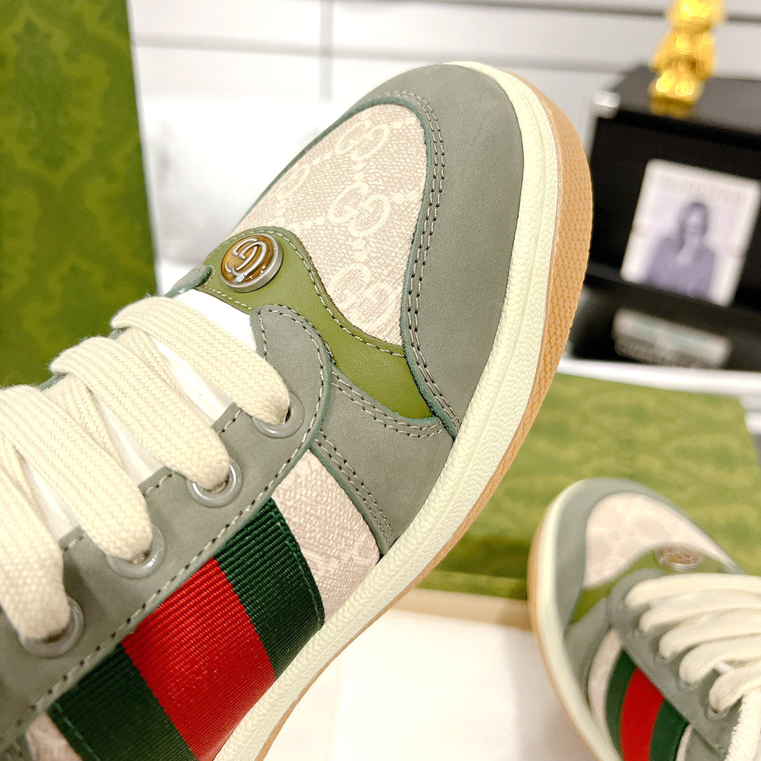 Unisex (Women's) Beige Canvas Sneakers 703648 UULG0 9680