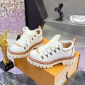 Men's Derby Hiking Shoes White/Orange Genuine Cowhide Leather 1AIJ93