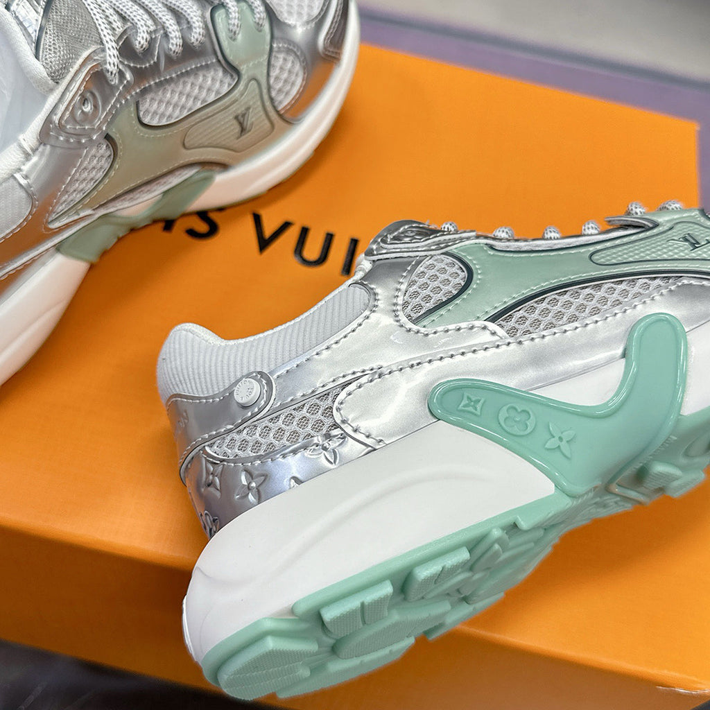 Women's Olympia Sneakers Silver / Mint Green Mesh Fabric, Metallic-Effect Leather |1AHOI1