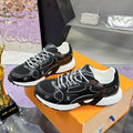 Women's Olympia Sneakers Black and Brown Mesh Fabric, Synthetic Leather Panels |1AHOFD