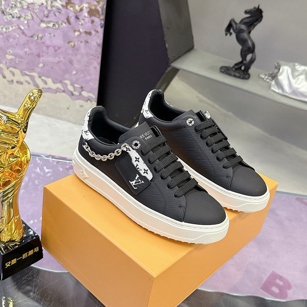 Women's Time Out Sneaker in Black Epi Leather| 1AHOGB