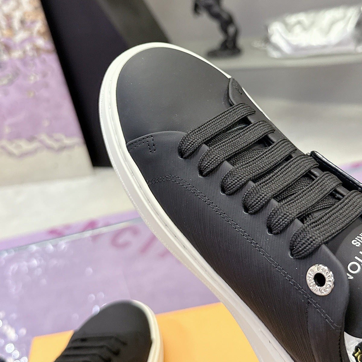 Women's Time Out Sneaker in Black Epi Leather| 1AHOGB