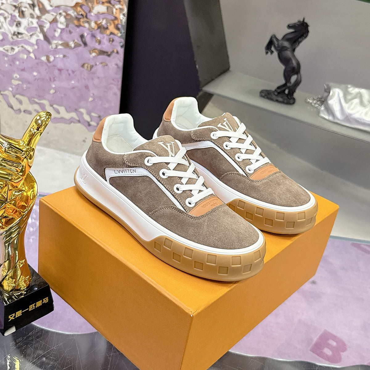 Men's Tilted Sneakers Brown Suede Calfskin |1AJTHN