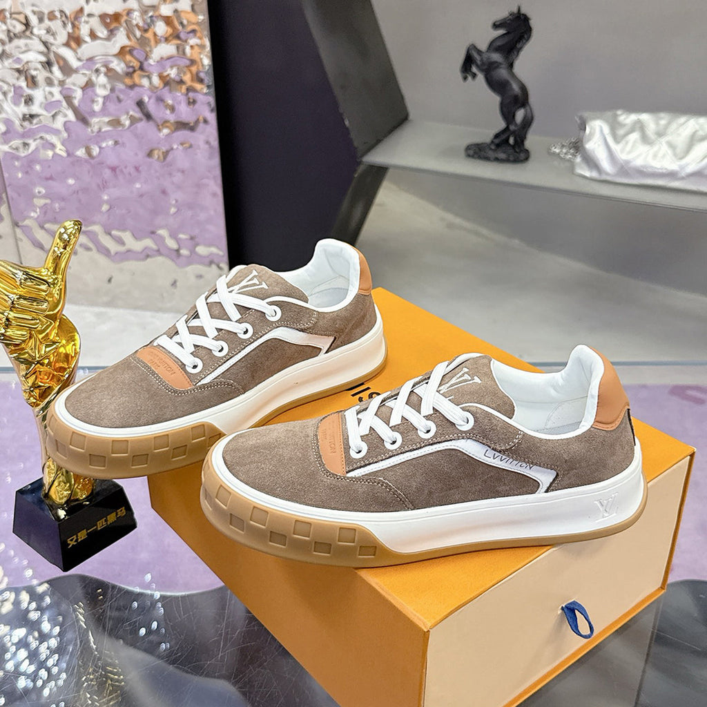 Men's Tilted Sneakers Brown Suede Calfskin |1AJTHN