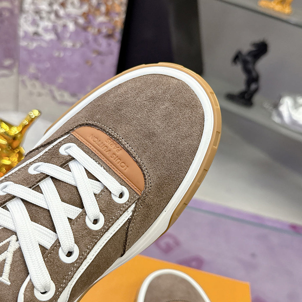 Men's Tilted Sneakers Brown Suede Calfskin |1AJTHN
