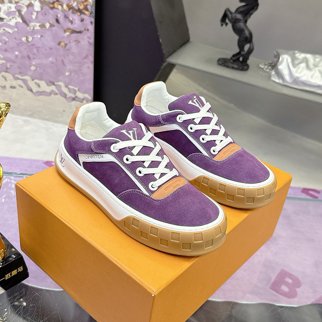 Tilted Men's Sneakers Purple Suede Calfskin |1AJTI6