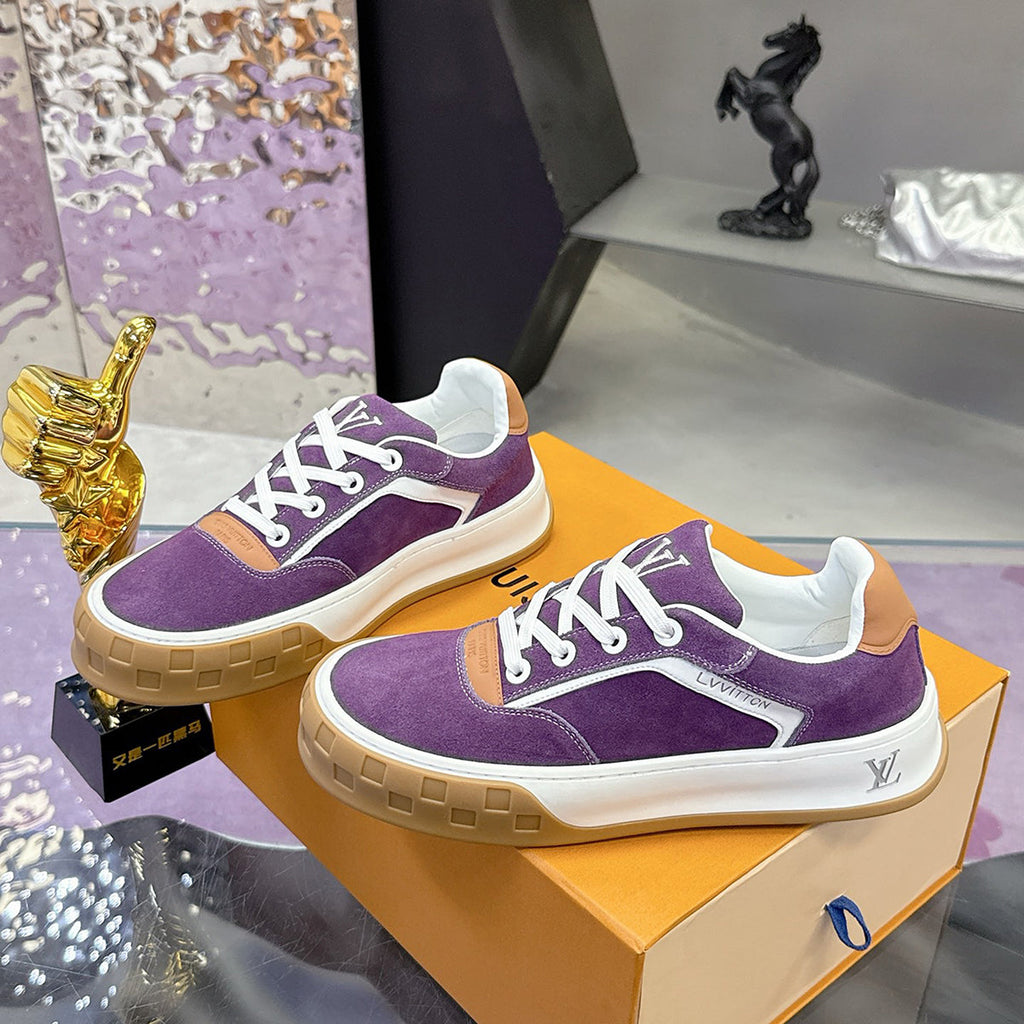 Tilted Men's Sneakers Purple Suede Calfskin |1AJTI6
