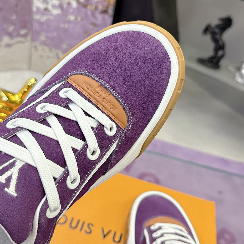 Tilted Men's Sneakers Purple Suede Calfskin |1AJTI6