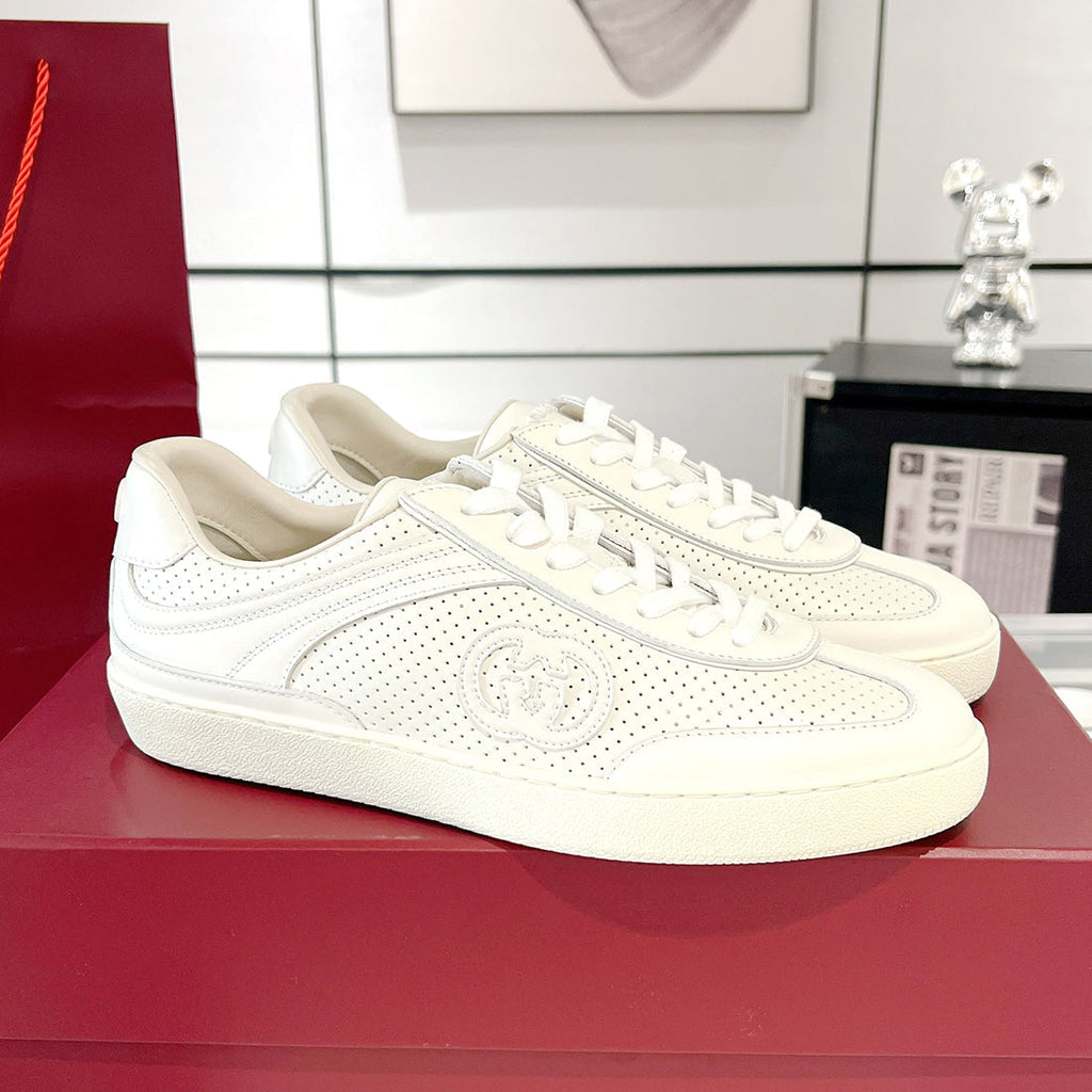 Men's G75 Series Sneakers in Off-White Leather 795430 AAEFI 9110