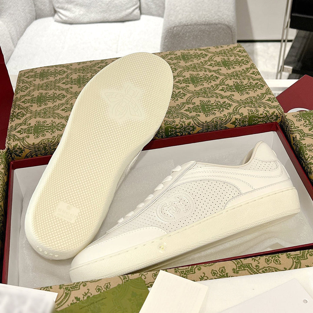 Men's G75 Series Sneakers in Off-White Leather 795430 AAEFI 9110