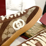 Men's GG Supreme Dark Brown Canvas and Suede Sneakers 791742 AAEGA 2242