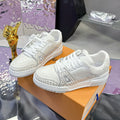 Men's Trainer Sneaker White Patchwork Snake Print |1AB8PT