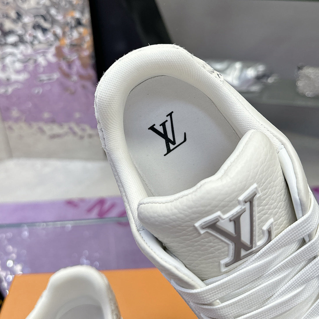 Men's Trainer Sneaker White Patchwork Snake Print |1AB8PT