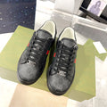Men's Ace Series Black GG Crystal Canvas Sneakers |760775 FACRF 1163